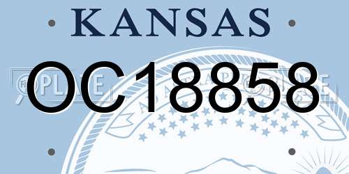 OC18858 Kansas License Plate