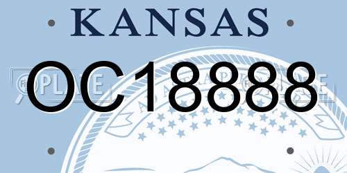OC18888 Kansas License Plate