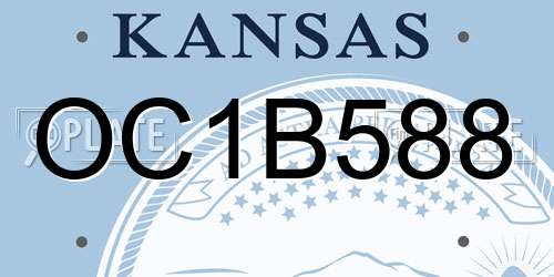 OC1B588 Kansas License Plate