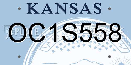 OC1S558 Kansas License Plate