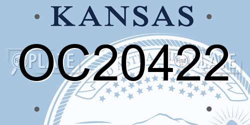 OC20422 Kansas License Plate