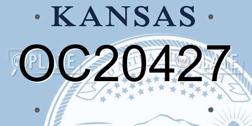 OC20427 Kansas License Plate