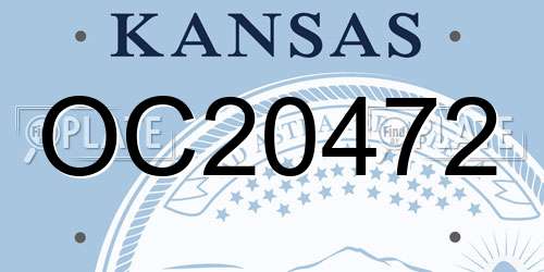 OC20472 Kansas License Plate