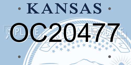OC20477 Kansas License Plate