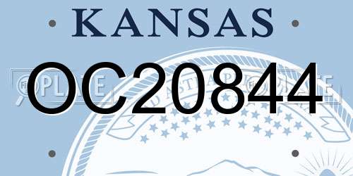 OC20844 Kansas License Plate