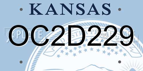 OC2D229 Kansas License Plate