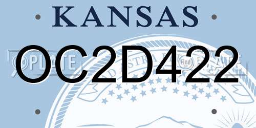 OC2D422 Kansas License Plate