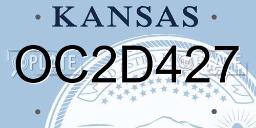 OC2D427 Kansas License Plate
