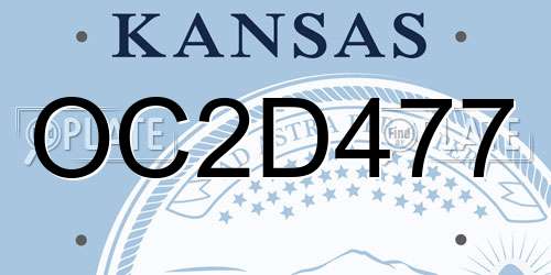 OC2D477 Kansas License Plate