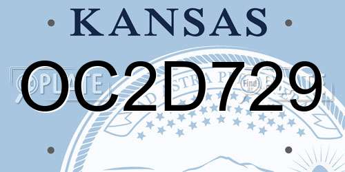 OC2D729 Kansas License Plate