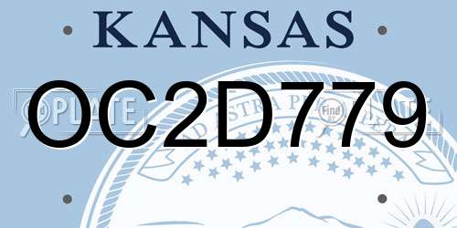 OC2D779 Kansas License Plate