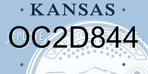 OC2D844 Kansas License Plate