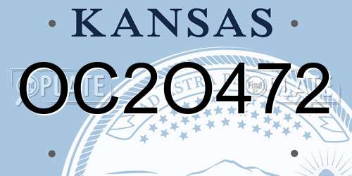 OC2O472 Kansas License Plate