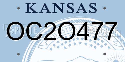 OC2O477 Kansas License Plate
