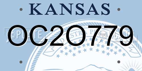OC2O779 Kansas License Plate