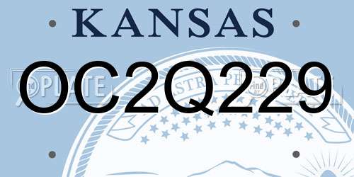 OC2Q229 Kansas License Plate