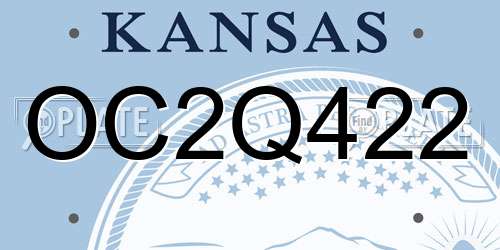 OC2Q422 Kansas License Plate