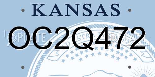 OC2Q472 Kansas License Plate