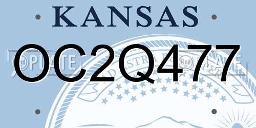OC2Q477 Kansas License Plate