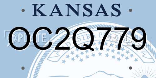 OC2Q779 Kansas License Plate