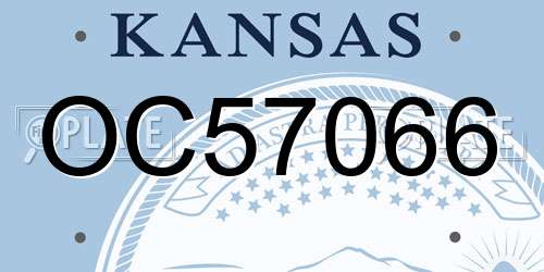 OC57066 Kansas License Plate