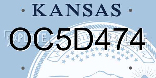 OC5D474 Kansas License Plate