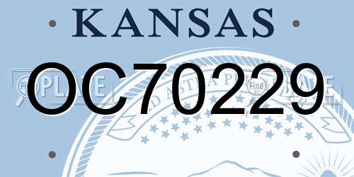OC70229 Kansas License Plate