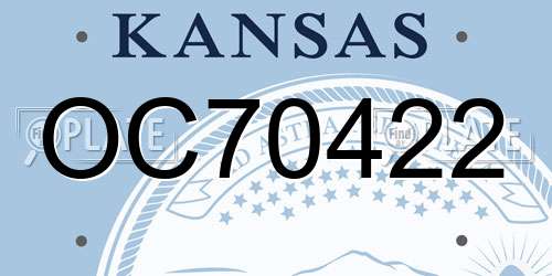 OC70422 Kansas License Plate