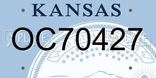 OC70427 Kansas License Plate