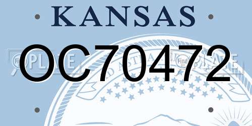 OC70472 Kansas License Plate