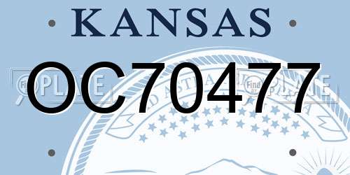 OC70477 Kansas License Plate