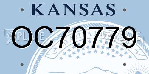 OC70779 Kansas License Plate