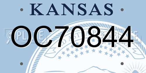 OC70844 Kansas License Plate
