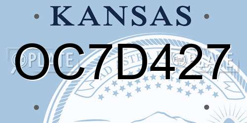OC7D427 Kansas License Plate