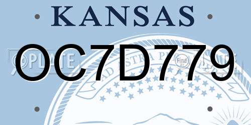 OC7D779 Kansas License Plate