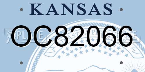 OC82066 Kansas License Plate