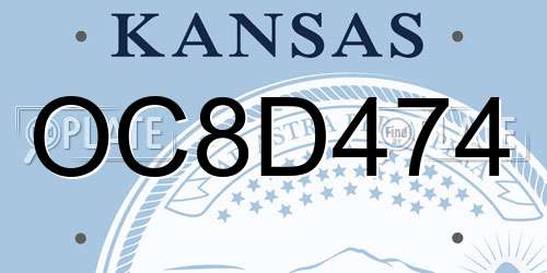 OC8D474 Kansas License Plate