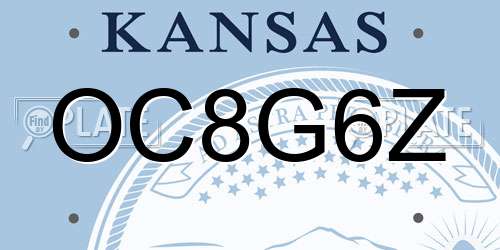 OC8G6Z Kansas License Plate