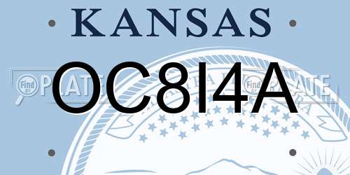 OC8I4A Kansas License Plate