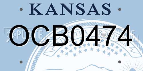 OCB0474 Kansas License Plate