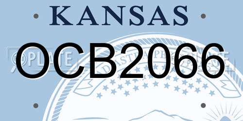 OCB2066 Kansas License Plate