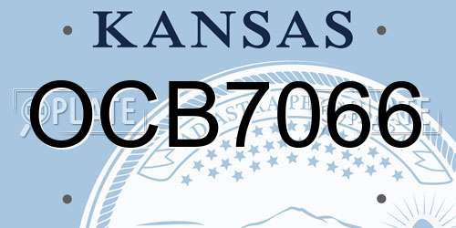 OCB7066 Kansas License Plate