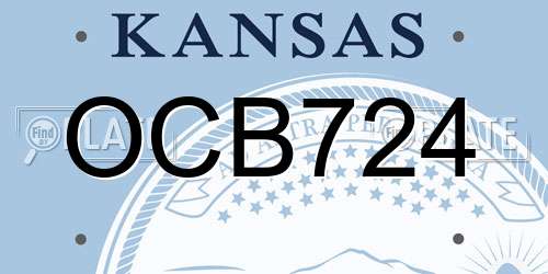 OCB724 Kansas License Plate