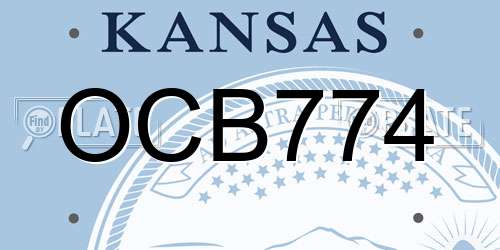 OCB774 Kansas License Plate