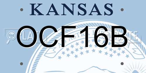 OCF16B Kansas License Plate