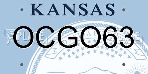 OCGO63 Kansas License Plate