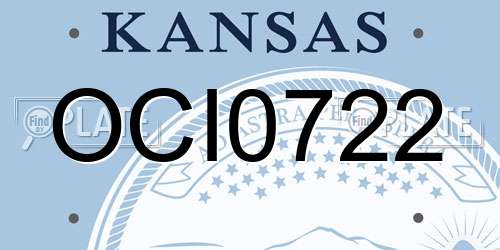 OCI0722 Kansas License Plate