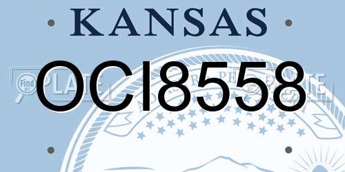 OCI8558 Kansas License Plate