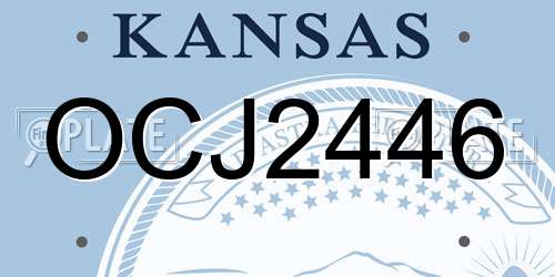 OCJ2446 Kansas License Plate