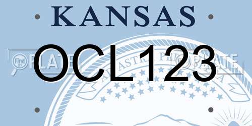 OCL123 Kansas License Plate